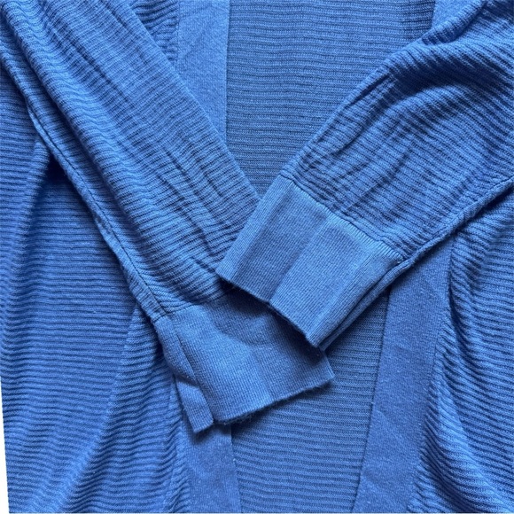 Loft Ribbed Knit Open Front Cardigan Lt. Blue Size Large NWT! - Picture 5 of 7